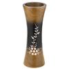Aeravida Magical Foxglove Flower Brown 8-inch Mango Tree Concaving Wood Vase | Mango Tree Wood Kitchen Decor | Handmade Vase | Brown Mango Tree Wood Hand Carved Vase (2pcs) view 3