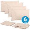 Sweet Home Collection Queen Sheets - 6 Piece 1500 Thread Count Fine Brushed Microfiber Deep Pocket Set - Extra Pillow Cases, Great Value, Queen, Beige (Pack of 12, 72 Count Total) view 3
