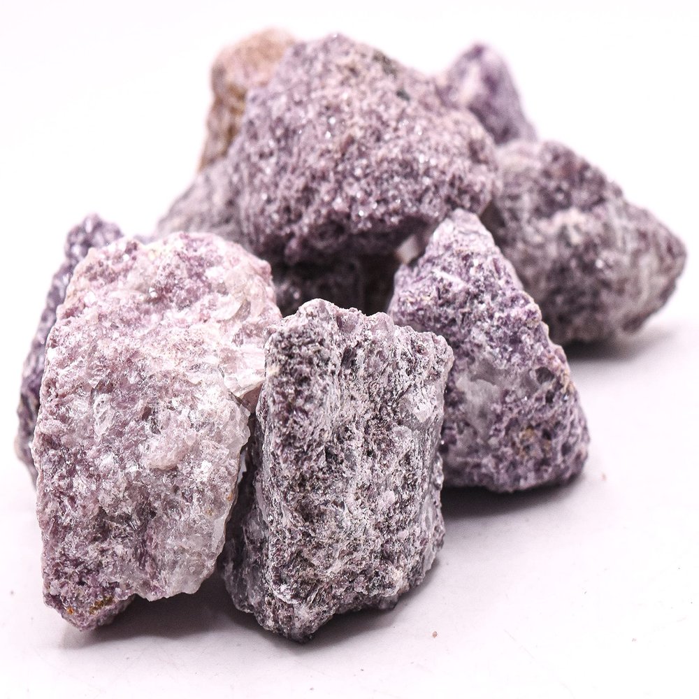 1 Pound Purple Pink Lilac Lepidolite Lithia Mica Rough Stones Sparkling Reiki Crystal for Rock Tumbling and Lapidary Natural Gemstone Crystal Mineral Raw Specimens - Brazil