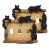 Set Of 2 Black Bear & Twigs Wall Light Cover Plate Triple Toggle Switches view 2