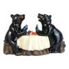 1 Pcs Western Rustic Black Bear Couple Enjoying Romantic Dinner In The Woods Figurine view 2