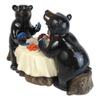 1 Pcs Western Rustic Black Bear Couple Enjoying Romantic Dinner In The Woods Figurine view 3