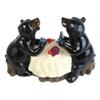 1 Pcs Western Rustic Black Bear Couple Enjoying Romantic Dinner In The Woods Figurine view 4