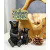 1 Pcs Rustic Black Bear With Cub Holding Sign Relax You're At The Cabin Statue view 1