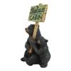 1 Pcs Rustic Black Bear With Cub Holding Sign Relax You're At The Cabin Statue view 3