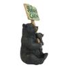 1 Pcs Rustic Black Bear With Cub Holding Sign Relax You're At The Cabin Statue view 4