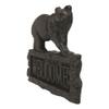 1 Pcs Rustic Western Black Bear On Tree Log Cast Iron Wall Art Welcome Sign Decor view 2