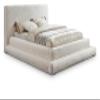 Meridian Furniture DaneCream-F Dane Collection Modern | Contemporary Teddy Fabric Full Bed with Soft Plush Cream Teddy Fabric, 81" W x 96" D x 42" H, Cream, Full view 1