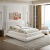 Meridian Furniture DaneCream-F Dane Collection Modern | Contemporary Teddy Fabric Full Bed with Soft Plush Cream Teddy Fabric, 81" W x 96" D x 42" H, Cream, Full view 2