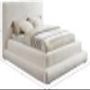 Meridian Furniture DaneCream-F Dane Collection Modern | Contemporary Teddy Fabric Full Bed with Soft Plush Cream Teddy Fabric, 81" W x 96" D x 42" H, Cream, Full view 3