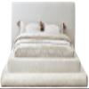 Meridian Furniture DaneCream-F Dane Collection Modern | Contemporary Teddy Fabric Full Bed with Soft Plush Cream Teddy Fabric, 81" W x 96" D x 42" H, Cream, Full view 4