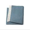 Aqua Blue and White Dreamy Soft Herringbone Throw Blanket view 2