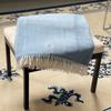 Aqua Blue and White Dreamy Soft Herringbone Throw Blanket view 3