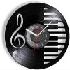 12 Inch Round Wall Clock Piano Room Wall Sign Decor Music Notes Mute Vinyl Record Clock Wall Art Silent Quartz Vinyl Watch Musician Pianist Teacher Gift Gift view 1