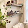 Rustic Shelves with J-Brackets Set of 2, Industrial Shelf, Kitchen Shelves, Solid Wood, Decorative Wall Storage, Heavy Duty, URBANDI (Grey, 48Wx10D) view 2