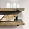 Rustic Shelves with J-Brackets Set of 2, Industrial Shelf, Kitchen Shelves, Solid Wood, Decorative Wall Storage, Heavy Duty, URBANDI (Grey, 48Wx10D) view 4