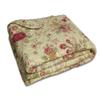 Fast Furnishings Red Pink Gold Ecru Floral Roses Quilt Throw Blanket in 100% Cotton view 2