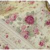 Fast Furnishings Red Pink Gold Ecru Floral Roses Quilt Throw Blanket in 100% Cotton view 3