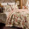 Fast Furnishings Twin Size 100% Cotton Quilt Set with Sham in Pink Floral Butterfly view 1