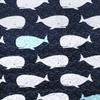 Fast Furnishings Full/Queen 5 Piece Bed in A Bag Navy Teal Microfiber Waves Whales Quilt Set view 2