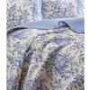 Fast Furnishings King Size 100-Percent Cotton Quilt Bedspread Set with Blue White Floral Leaves Pattern view 2
