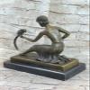 EUROPEAN BRONZE CHIPARUS Dancer W/Striking Pose Bronze Sculpture Art Deco Nouveau Lost Wax Sale Decorative Artwork Gift Sale view 3