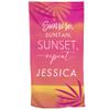 GiftsForYouNow Sunrise, Suntan, Sunset, Repeat Personalized Beach Towel, 30" x 60", Microfiber Polyester Terry Fabric view 1