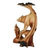 1 Pcs Rustic Faux Wood Forest Scene Bear With Cub Hunting Figurine 9" Height view 4