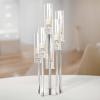 Efavormart 33" Tall - 7 Arms Clear Crystal Cluster Round Candelabra, Pillar Candle Holders with Mirror Base - Perfect for Birthdays, Weddings, Table Decoration, Event Decoration, and Centerpieces view 1