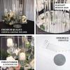 Efavormart 33" Tall - 7 Arms Clear Crystal Cluster Round Candelabra, Pillar Candle Holders with Mirror Base - Perfect for Birthdays, Weddings, Table Decoration, Event Decoration, and Centerpieces view 4