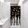 Abstract Music Window Film Black White Piano Keyboard Gold Symbols Music Themestained Glass Window Film,Playroom Window Film,Nursery Window Film 23.6Wx78.7L-Inch X1Pcs view 3