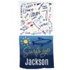 GiftsForYouNow Surf's Up Personalized Beach Towel, 30" x 60", Microfiber Polyester Terry Fabric view 1
