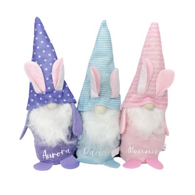 Personalized Easter Spring Gnomes Holiday Custom - Easter Basket Gift Kids Gift Home Decor - Stuffed Toy Basket Stuffer (Pink Gnome)