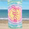 GiftsForYouNow Heart Tie Dye Personalized Beach Towel, 30" x 60", Microfiber Polyester Terry Fabric view 2