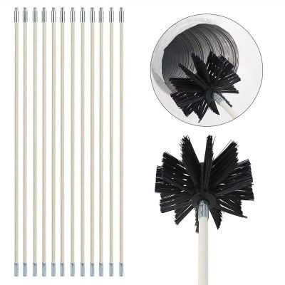 chimney sweep kit Flexible 9/12/15/18 Rods + 1pc Brush Head Chimney Cleaner Sweep Rotary Fireplaces Inner Wall Cleaning Brush Cleaner Chimneys Access, Dryer Duct Cleaning Kit ( Color : 12 Rods , Size