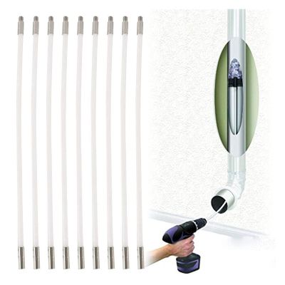 chimney sweep kit Brush Cleaning Fireplace, Sweep Cleaning Tool Kit Chimney Nail, 12/9/15/18 Flexible Rods 1 Brush Cabezale, Conduit Ventilation Cleaning Set, Chimney Decking Kit ( Color : 9 Rods , Si