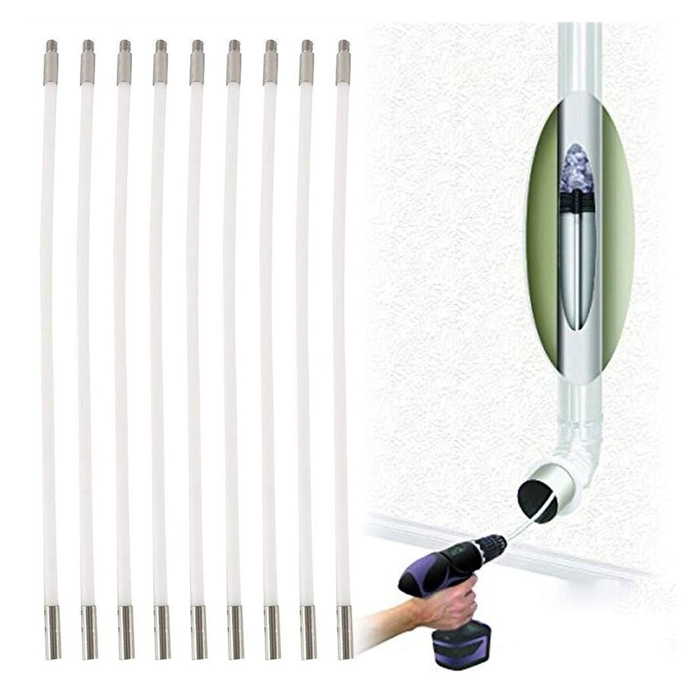 chimney sweep kit Brush Cleaning Fireplace, Sweep Cleaning Tool Kit Chimney Nail, 12/9/15/18 Flexible Rods 1 Brush Cabezale, Conduit Ventilation Cleaning Set, Chimney Decking Kit ( Color : 9 Rods , Si