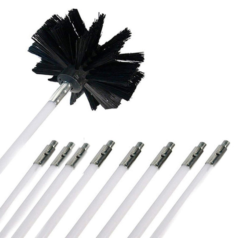 chimney sweep kit Flexible 9/12/15/18 Rods + 1pc Brush Head Chimney Cleaner Sweep Rotary Fireplaces Inner Wall Cleaning Brush Cleaner Chimneys Access, Dryer Duct Cleaning Kit ( Color : 9 Rods , Size :