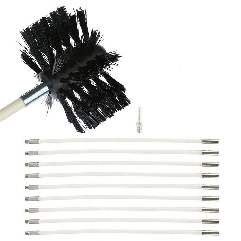 chimney sweep kit Chimney Cleaning Brush Kit, Duct Vent Cleaning Set, Drier Vent Lint Sweeping Tools For Household And Industrial Use, Drainage Pipeline Flue Cleaning Tool, Easy To Use ( Color : 9 Rod