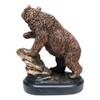 1 Pcs Bear Climbing On River Rock Statue 6.25" Tall Bronze Electroplated Resin view 4