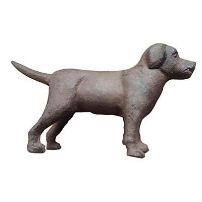 First of a Kind Cast Iron Labrador Dog Statues, Vintage, Antique Tabletop Cute Labrador Figurine Collectible Gifts in Brown, Decorative Cast Iron Lab Doggie Decor Figurines