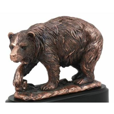 1 Pcs Pawing Bear Statue 6.25" H Bronze Electroplated Resin Wildlife Figurine