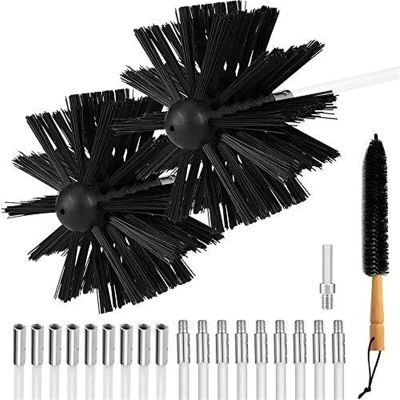 chimney sweep kit 16 Inch Chimney Sweep Kit, 9/18 Flexible Nylon Rods + 1/2 Synthetic Brush Heads, Chimney Brush Fireplace Cleaning Tools Kit For Duct Vent Cleaning Fireplace ( Color : 18 Rods , Size