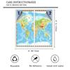 Abstract Nature Window Film Map of The World Print Modern Map Themestained Glass Window Film,Playroom Window Film,Nursery Window Film 23.6Wx47.2L-Inch X2Pcs view 2