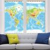 Abstract Nature Window Film Map of The World Print Modern Map Themestained Glass Window Film,Playroom Window Film,Nursery Window Film 23.6Wx47.2L-Inch X2Pcs view 4