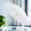 YOUTHINK White Lace Parasol, Vintage Crafted Flowers Embroidery Umbrellas for Women Wedding Party Photo Props Lady Costume Accessory view 2