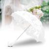 YOUTHINK White Lace Parasol, Vintage Crafted Flowers Embroidery Umbrellas for Women Wedding Party Photo Props Lady Costume Accessory view 4