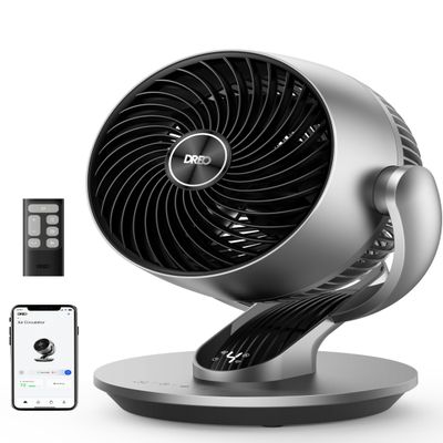 Dreo Smart Fan for Bedroom,120 Vertical and 90 Oscillating Fan with Remote/Voice, 13 Inch Height Quiet Air Circulator for Whole Room, 70 ft, 4 Speeds, 5 Modes, 12H Timer, Desk Fans for Home, Office