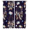 Boho Hippie Dream Catcher Rod Pocket Blackout Curtains - Rustic Native American Tribe Dreamcatcher Feathers Floral Print Window Curtains Energy Saving Insulated Drapes 2 Panels 54L x 21W view 1