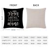 Roses are Red Blah Blah Blah Wine Christmas Throw Pillow Covers 20x20in Farmhouse Cotton Linen Romantic Valentine QuoteAccent Pillows Case Cover for Couch view 2